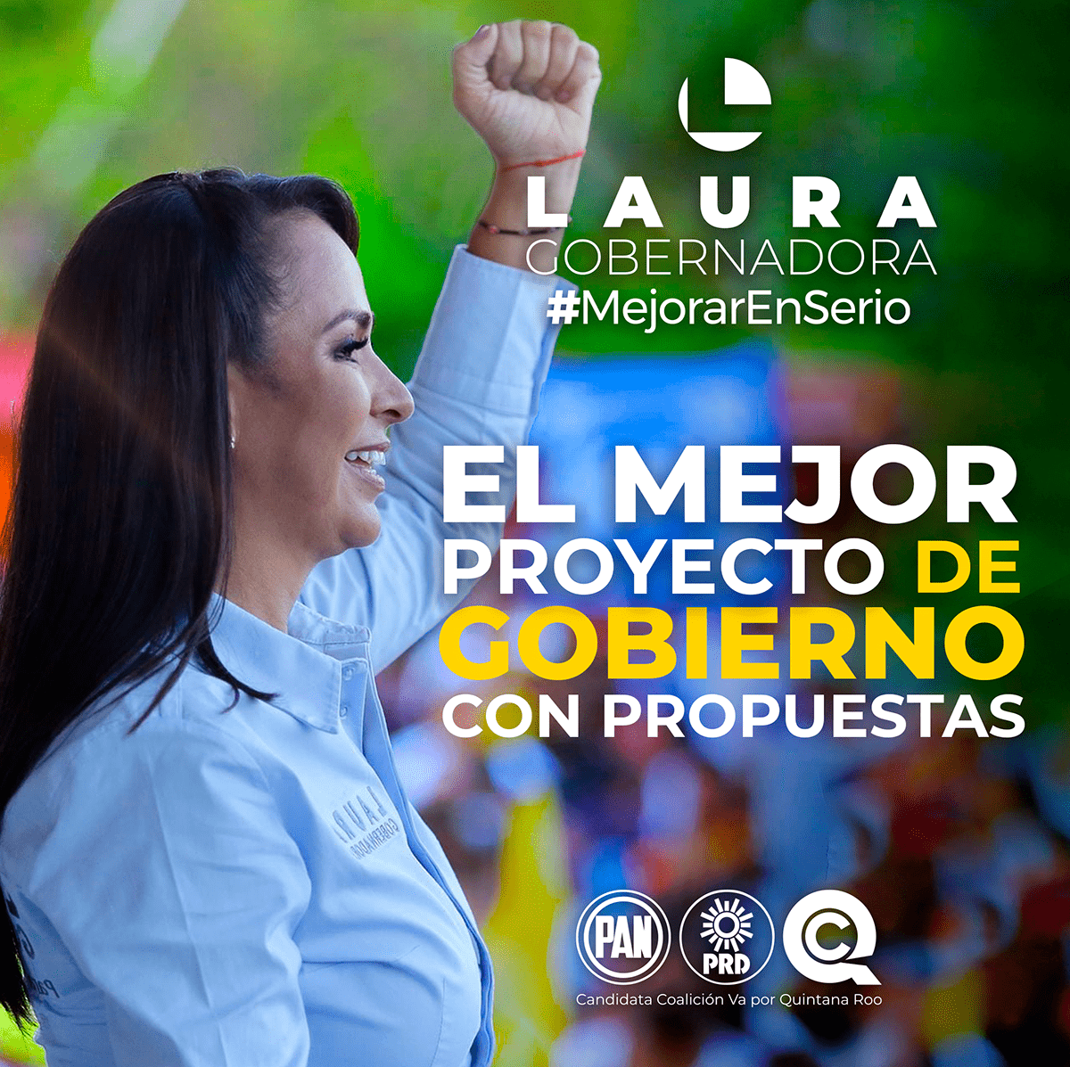Este es el proyecto de las mujeres y hombres quintanarroenses que no estamos dispuestos a entregar la tierra que elegimos para vivir. Juntos cerremos filas hasta lograr el triunfo para gobernar en serio y por un mejor futuro para #QuintanaRoo. 🤜🤛#LauraGobernadora