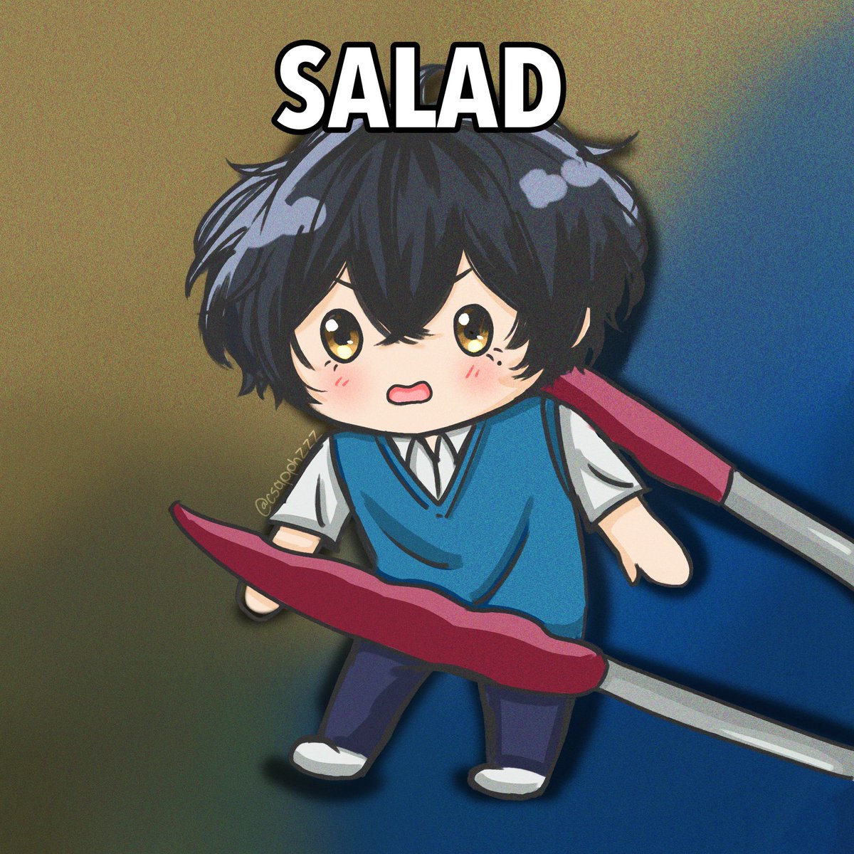 csapphzzz's tweet photo. he is now salad https://t.co/evt4FRPiHL