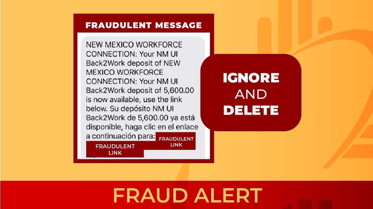 NMDWS's tweet photo. The Department no longer sends text messages to claimants unless they have selected that as their preferred method. 
The only website an individual can file a claim or to view the status of their claims is in the New Mexico Tax &amp; Claims System is https://t.co/UNDMm1CzPk https://t.co/a8VzzRZkWk
