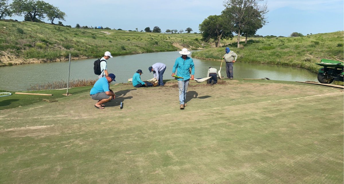 Stripped, raised, graded and re-sodded! Couldn’t have asked for a better day from the crew!