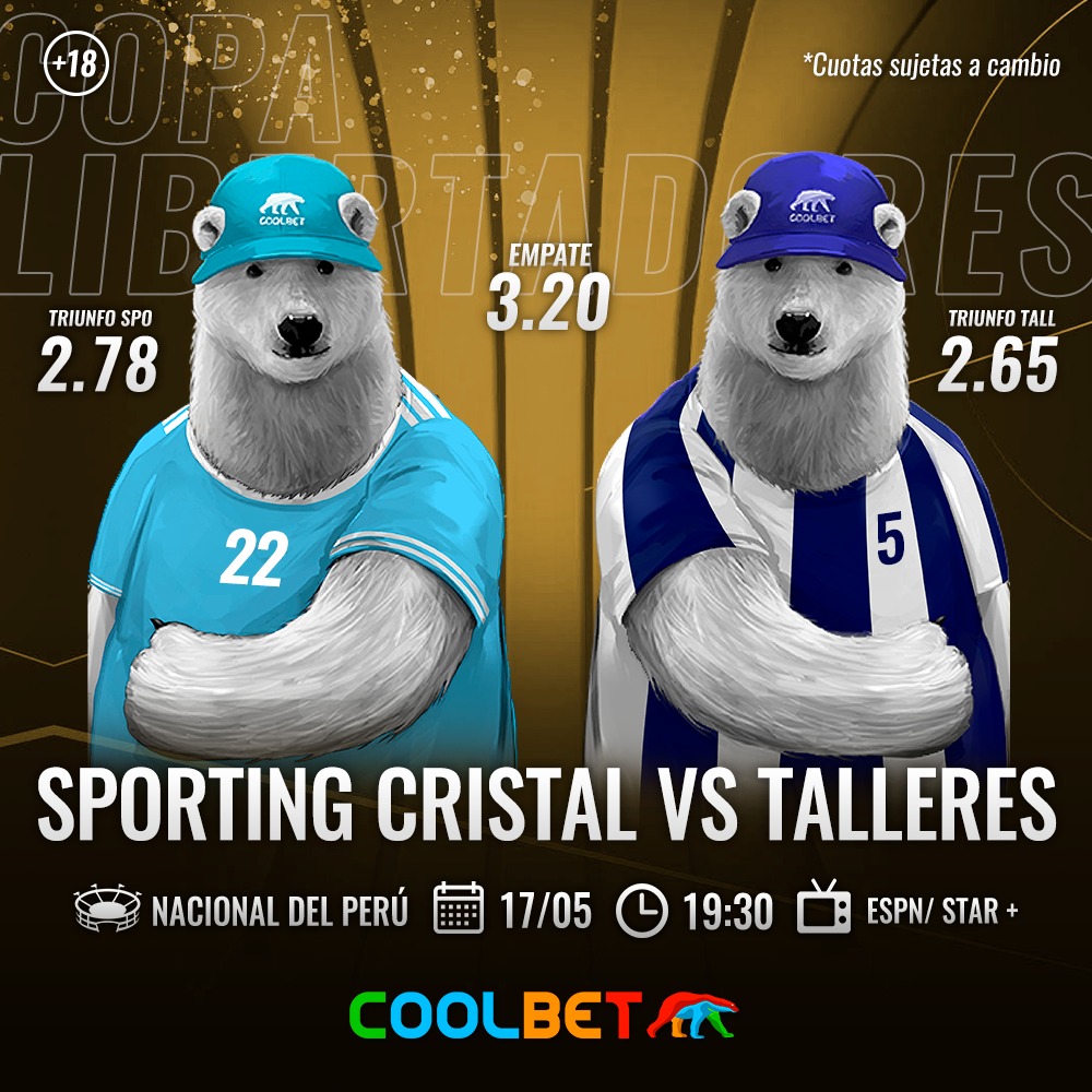 CoolbetPeru's tweet photo. CRISTAL 🆚 TALLERES DUELO POR COPA LIBERTADORES 🐻‍❄️🔥

Ambos escuadras rivalizaron hace pocas semanas y fueron los rimenses quienes demostraron un gran dominio del medio sector⭐

¿Quién se llevará la victoria? 😎✌️

#Liga1 #sportingcristal #instaperu #bonosdeportivos https://t.co/In9njWyTcF