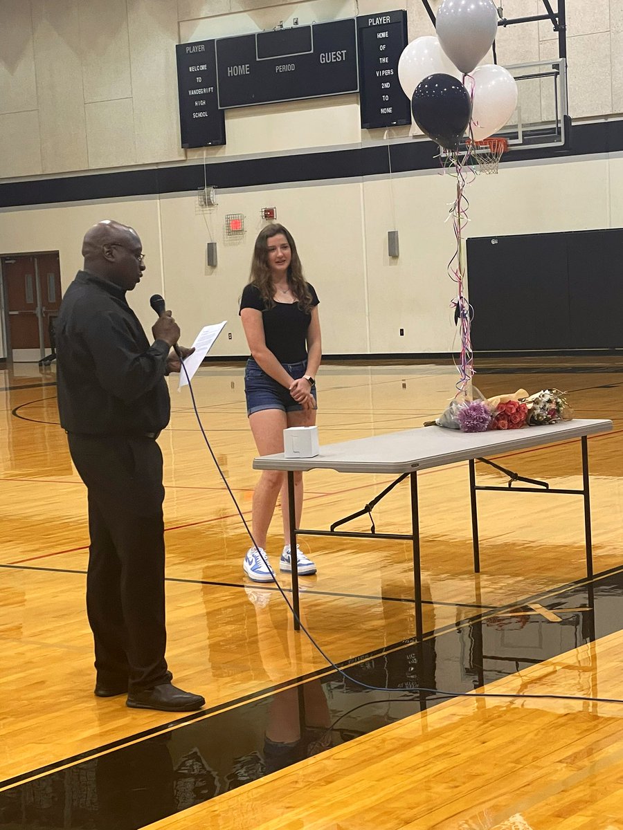 VandegriftGBB's tweet photo. @orourke_skye is the first girl’s basketball player in Vandegrift history to be named a McDonald’s All-American Nominee! We got to celebrate her today! Congratulations! 

Thanks to our local @McDonalds for speaking at the ceremony! https://t.co/RNpqoEofVx