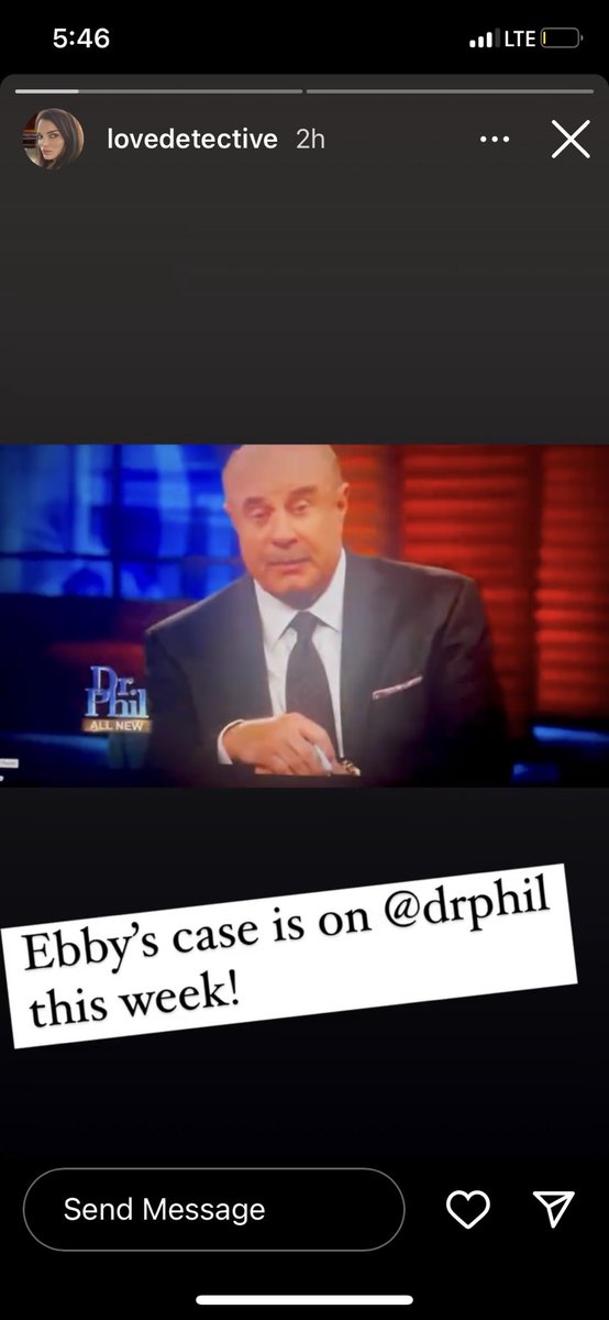 subterfugepod's tweet photo. From Catherine Townsend’s Instagram-Ebby’s case will be featured on Dr Phil again this week! https://t.co/dUusiXvfyO