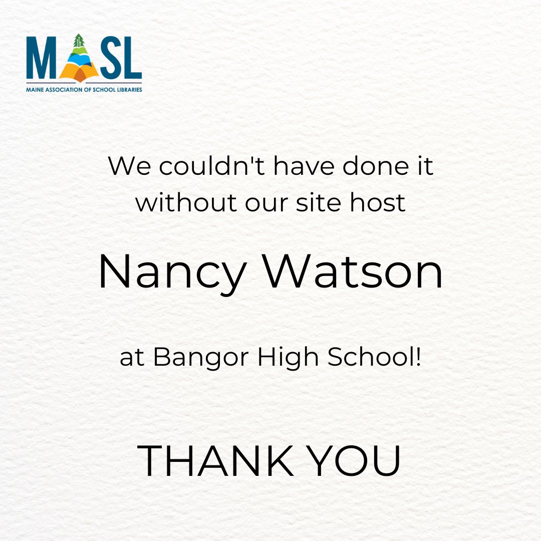 MASLibraries's tweet photo. Gratitude post (3/4) — thank you to our fantastic host at Bangor High School and our detail-minded conference planners. You made the day perfect! #leadlikealibrarian #learnlikealibrarian #MASLme #movingforwardMASL https://t.co/UCqeQEkM1j