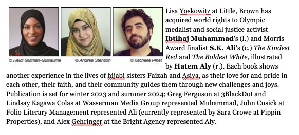 This dream trio is together again for two more beautiful stories of hijab, sisters, friendship, faith, and community. <a href="/LittleBrownYR/">Little, Brown Young Readers</a> is so excited to be on this journey with Faizah, Asiya, and brilliant creators <a href="/IbtihajMuhammad/">Ibtihaj Muhammad</a> <a href="/SajidahWrites/">S. K. Ali 🇵🇸</a> <a href="/metahatem/">Hatem Aly</a>!