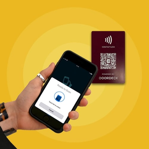doordeck's tweet photo. Doordeck encompasses the idea of cloud-based NFC access control by integrating with existing physical access control systems to enable the ability to open doors with both iOS and Android NFC without having to replace hardware. 

#Doordeck #NFCAccessControl #PACs #AccessControl https://t.co/wvotwOWjMP