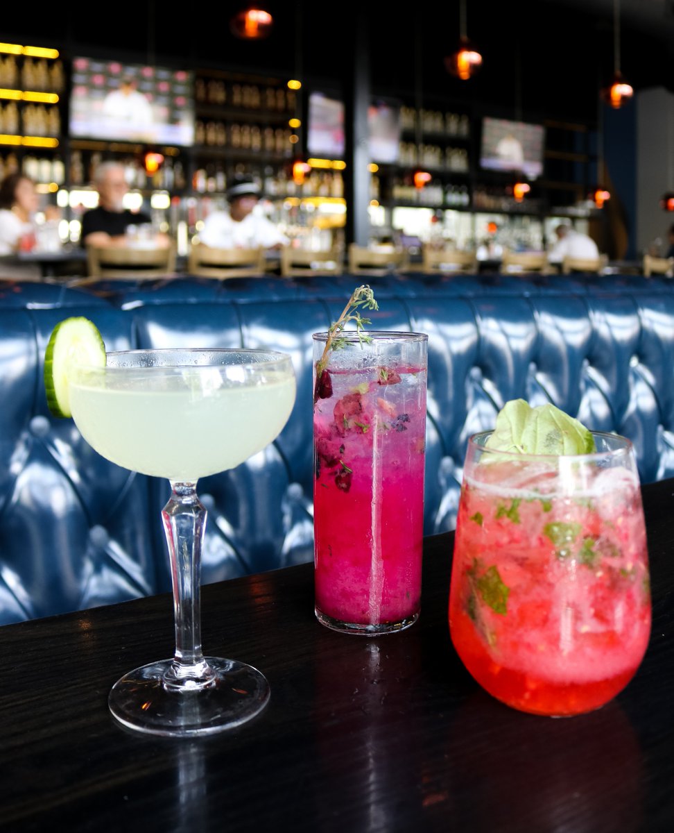 SummitGrillKC's tweet photo. A Cucumber Gimlet, Blueberry Lemon Refresher, and Summit Punch walk into Summit Grill… Well, you know how the rest goes 😉 https://t.co/oJuZhxE1VE