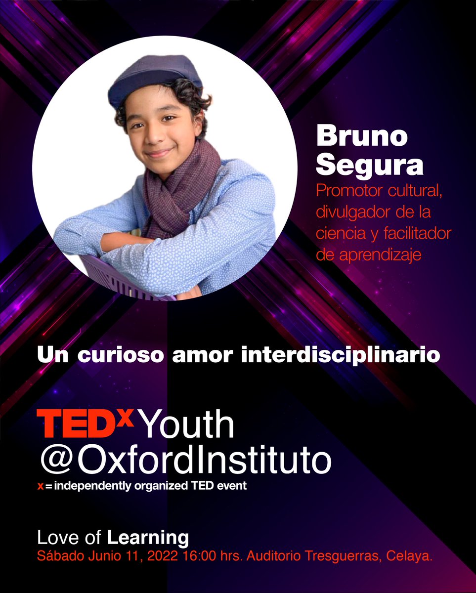 polimateando's tweet photo. Profundamente entusiasmado de compartirles que el  11 de junio estaré en Celaya, Gto. dando una charla TEDx, seremos varios ponentes y el tema central es LOVE OF LEARNING. 
ya están en preventa los boletos.

#TEDxyouthOxfordInstituo #TEDx #LoveofLearning #Celaya  #polimateando https://t.co/dDW4t6IXDG