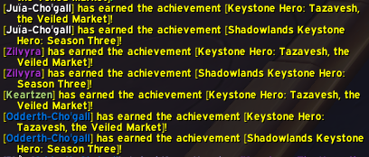 GoodZiil's tweet photo. WE DID IT! 🥳
Freaking KSH!
3 from our core group at the same time, too. 💪
And here's to say, for season 1 my goal was merely KSM and for season 2 it was to step foot into a 20 (I ended up timing one, even). What's in store for S4?
#wow #worldofwarcraft #ksh #vengeanceDH https://t.co/6ixxlpM2Cs