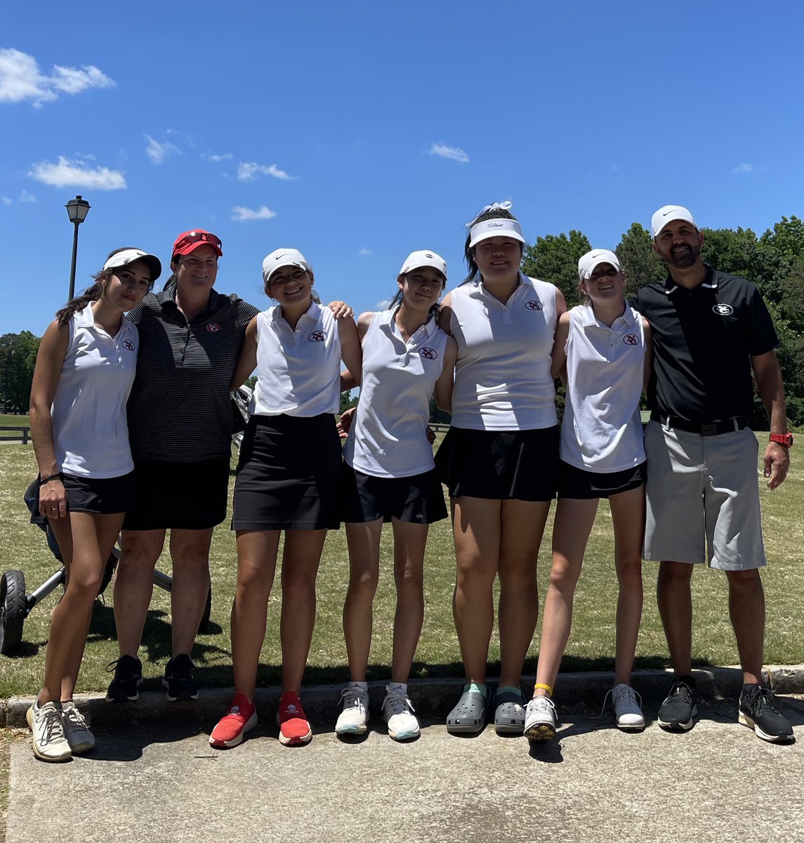 NGHSGolf's tweet photo. Proud of our showing at the State Tournament, ending up with a 6th place finish! Low round of the day was Tatum with an 84. GREAT season and excited for where we are headed as a program. Talia + Reagan - thank you for everything, we will miss you! #DAWGS ⛳️🏌️‍♀️🐾☀️ @NGHSAthletics https://t.co/sDAIyG8sbv
