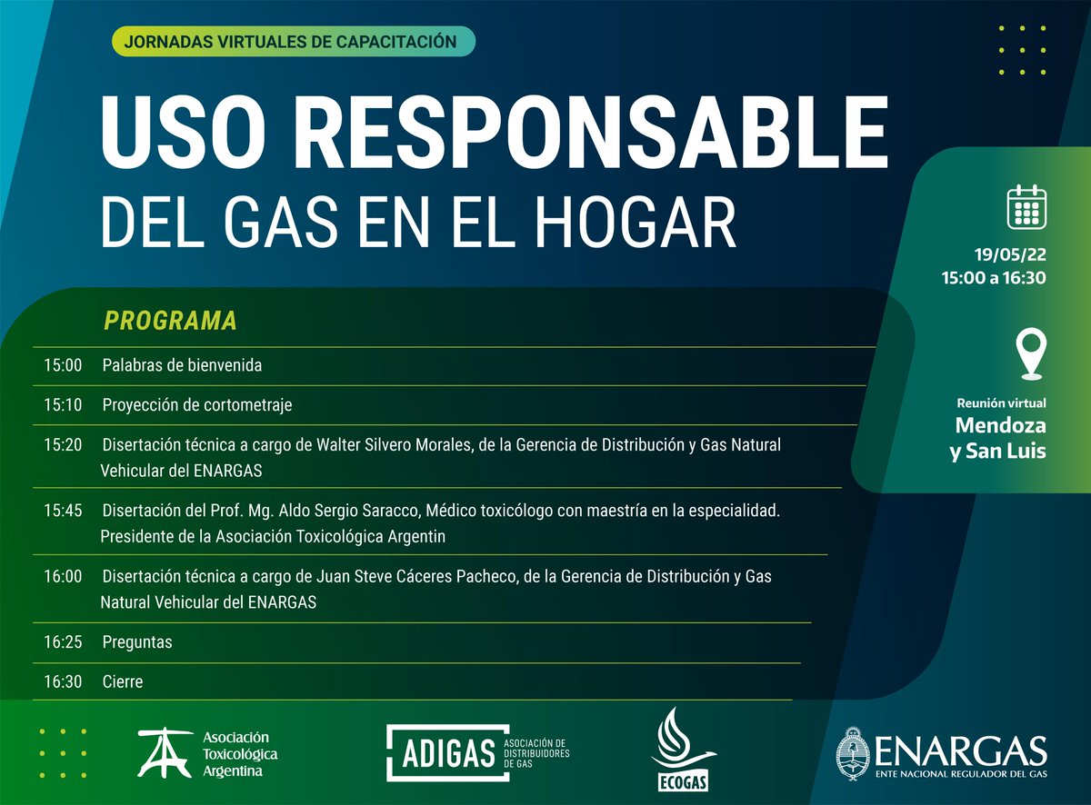toxicologiamza's tweet photo. Jornada Virtual de Capacitación e Información sobre “Prevención de Accidentes por Inhalación de Monóxido de Carbono, Uso Responsable del Gas y Eficiencia Energética” jueves 19 de mayo de 15 a 16:30 horas. @InfoEnargas @toxicologos https://t.co/lOQ0EfaRGt
