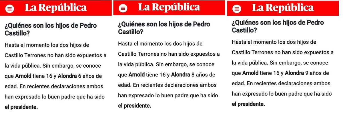 carandavas's tweet photo. A una hora de conocerse la dedicatoria de tesis, #LaRepública ha editado hasta tres veces la edad de la menor hija de @PedroCastilloTe, pretendiendo encubrir así la estafa. Vergonzoso y degradante el proceder de esta prensa vendida.

📸 @cesarcombina https://t.co/FetzAXCzTr