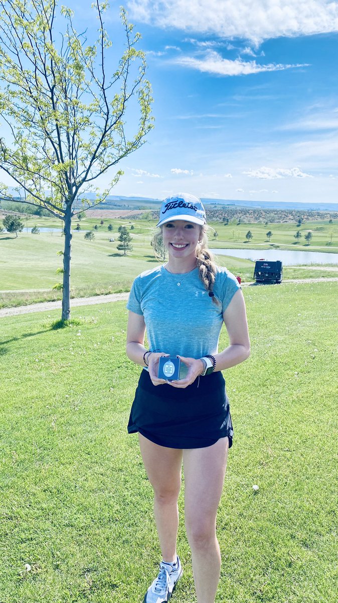BorahGolf's tweet photo. Congrats to Maddie Montoya on her 2nd place finish at State!  Maddie finished with a 3 under (69)(70) 139 https://t.co/1JWW8Gx1N9