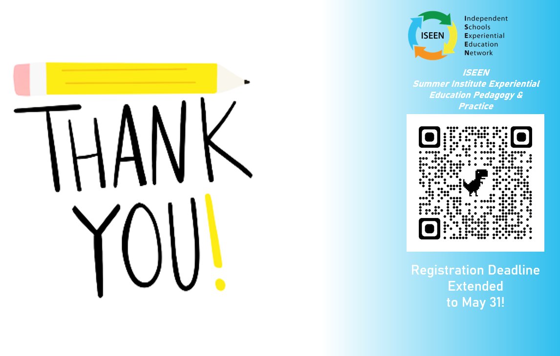 iseeninfo's tweet photo. Teachers, we know it's been another difficult year. As a "Thank-You", ISEEN has decided to extend its Summer Teacher's Institute registration deadline by two weeks! Your students are always asking for homework extensions and now it's your turn! #TeacherAppreciation #ISEEN #SI https://t.co/SYAB9rhy3h