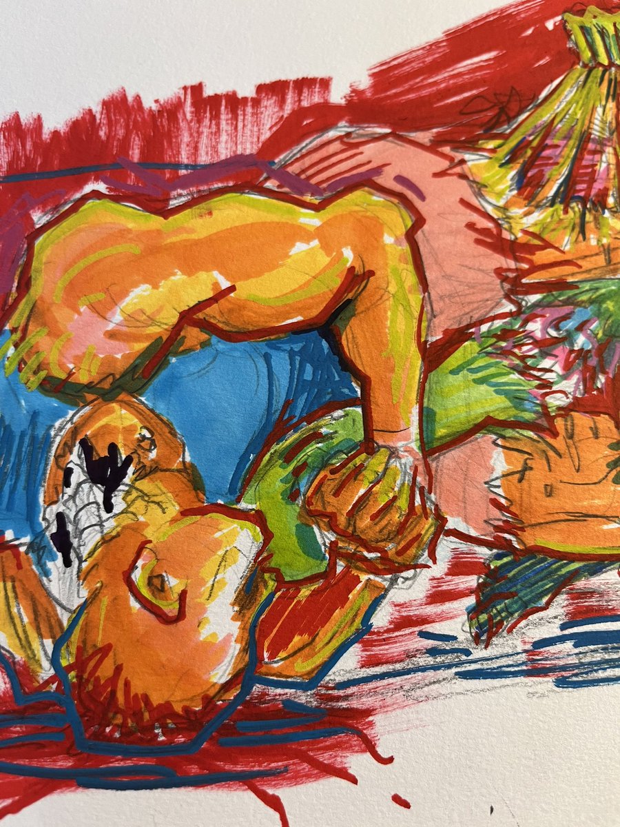 rubberbones_art's tweet photo. Week 2 with no computer. Enjoying experimenting with traditional media! https://t.co/5zWuU3bwZg