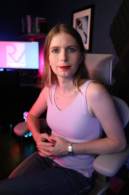 Chelsea E. Manning in her office studio in Brooklyn, NY