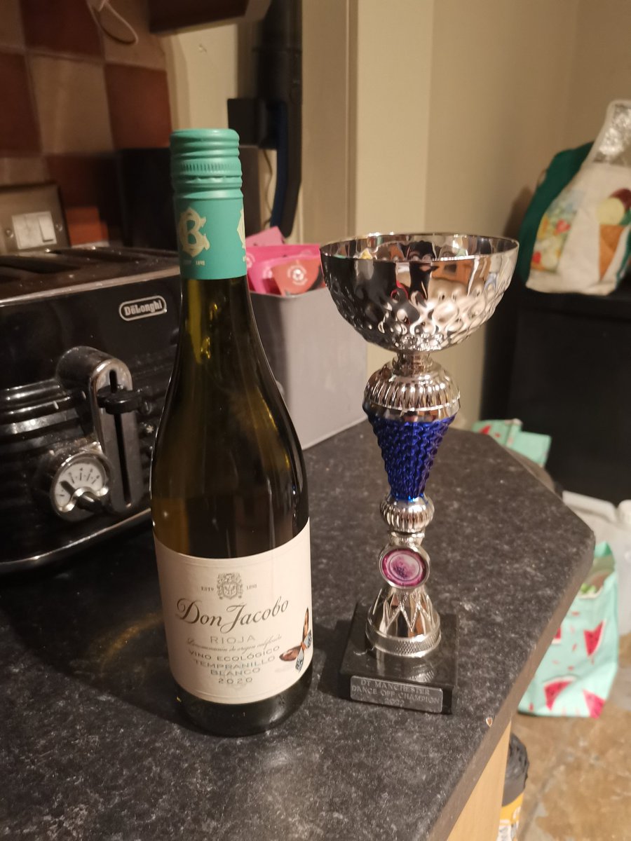 blakewright93's tweet photo. When you make a fool of yourself at the staff party and they reward you with a trophy and wine for dance off champion! 😂 I feel like I've started something for future parties #comeatme 😂 https://t.co/Lsxl5QwVq7