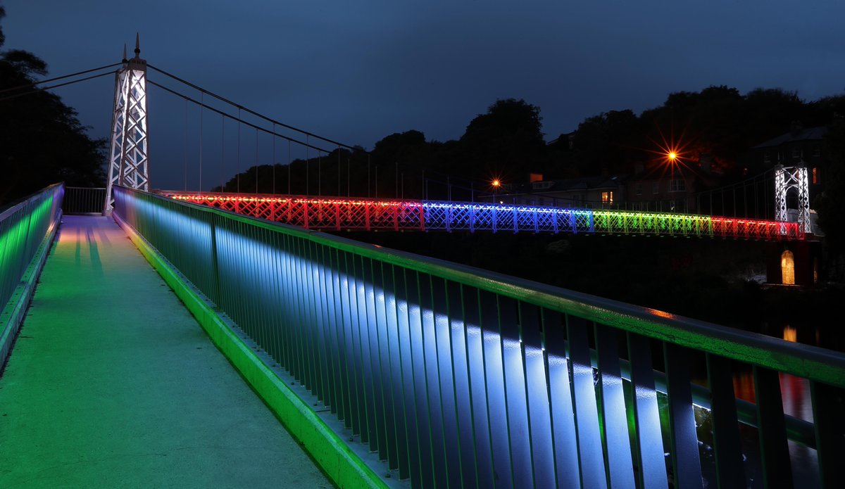 CorkLGBTweek's tweet photo. As night falls on #IDAHOBITDay gorgeous images from #Cork and #Cobh .Thanks to the team @corkcitycouncil for 🌈 lighting of City Hall and Shaky Bridge and huge appreciation of team @WilsonWilkie - Jonathan, Garry & Anne . Thanks too @jmcoughlan for the city pics!! More tomorrow https://t.co/x9L0thbLHa