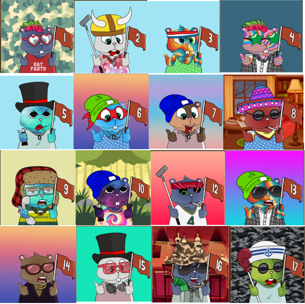 ScottydNFT's tweet photo. My Gopher Gang  has stolen almost every hole flag on the Bu$hwrld course. Working on getting all 18.  16 holes taken so far. Also have you seen the preview of the Cryptoshack world built on #nftworlds 👀🤯#ShackUP #Cryptoshack @cryptoshackclub https://t.co/i0LnFRrDNp