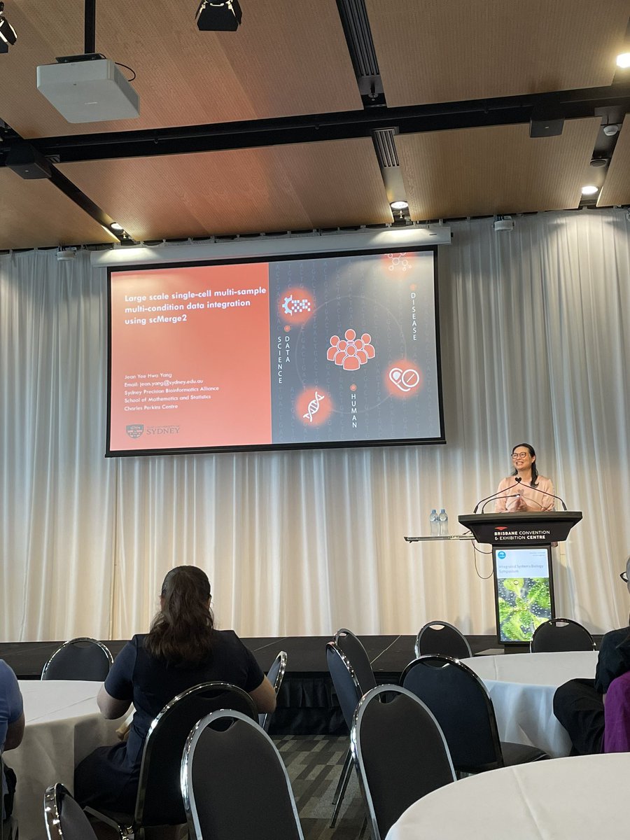 AntoBeck's tweet photo. @jeanyang21 from @CPC_usyd does wonderful #multiomics work integrating datasets to find answers. #singlecell #datascience #genomics #scMerge #SISB2022 https://t.co/xnlPRuUubE