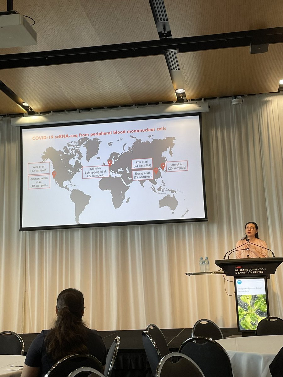 AntoBeck's tweet photo. @jeanyang21 from @CPC_usyd does wonderful #multiomics work integrating datasets to find answers. #singlecell #datascience #genomics #scMerge #SISB2022 https://t.co/xnlPRuUubE