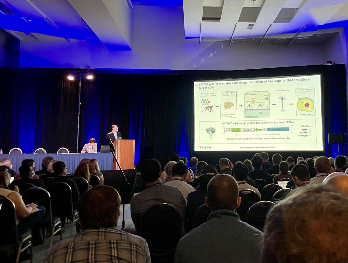 amyymelissa's tweet photo. Sr. Scientist David Ojala’s presentation at #ASGCT22 shared exciting progress of our proprietary approach to engineering novel AAV capsids for improved brain delivery. Proud to be part of a scientific team working so hard to improve care options for patients! @SangamoTx https://t.co/NGgi7HmxiZ