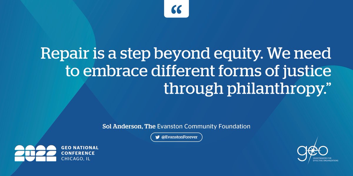 GEOfunders's tweet photo. At our Day 1 pre-conference sessions, @solnanderson and @RobinSimmons888 reminded us that reparations are needed on local &amp; federal levels to address persistent anti-Black policies that sustain societal inequities. #GEO2022 https://t.co/QenHIBhVZP
