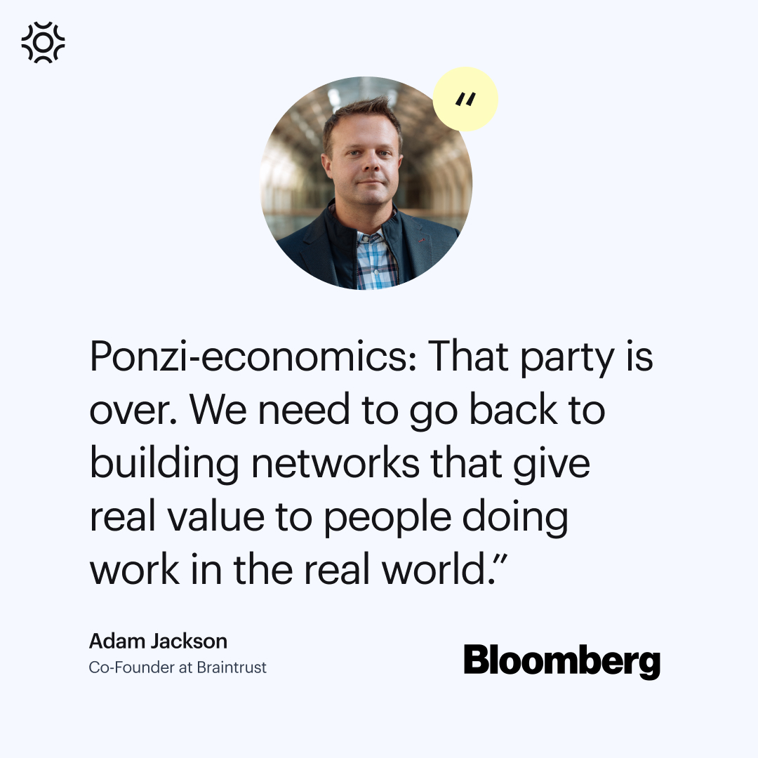 usebraintrust's tweet image. Co-Founder @adamjacksonsf on the future of the crypto ecosystem in the wake of the recent collapse.

Catch his full take - and predictions! - on @technology here: bloomberg.com/news/videos/20…