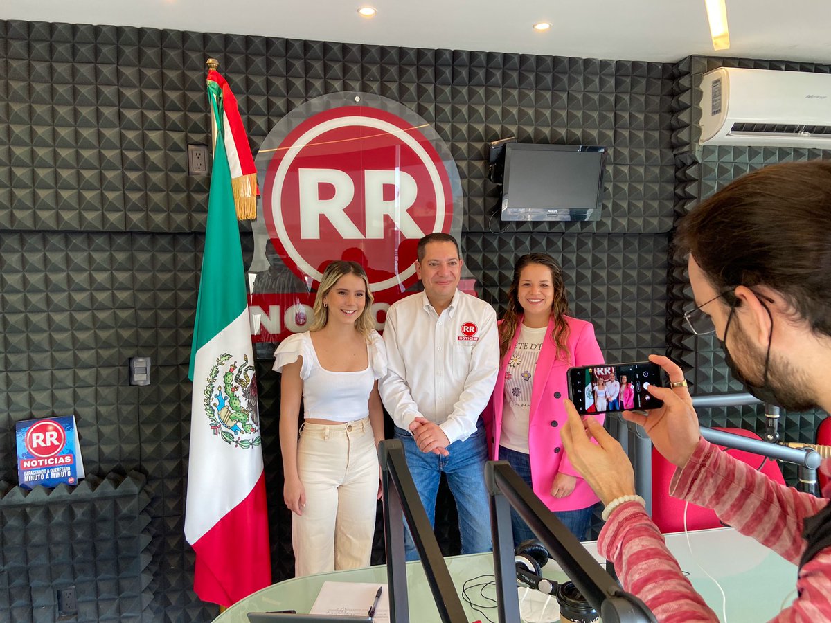 mariapresaa's tweet photo. Por la mañana con entrevista en @RRNoticiasqro🎙. Seguimos invitando a las juventudes de #Querétaro a participar en la convocatoria del Gabinete Juvenil del @qromunicipio👥. 
@AngelSolisMx1 @Saraaur https://t.co/1PPu5woCZp