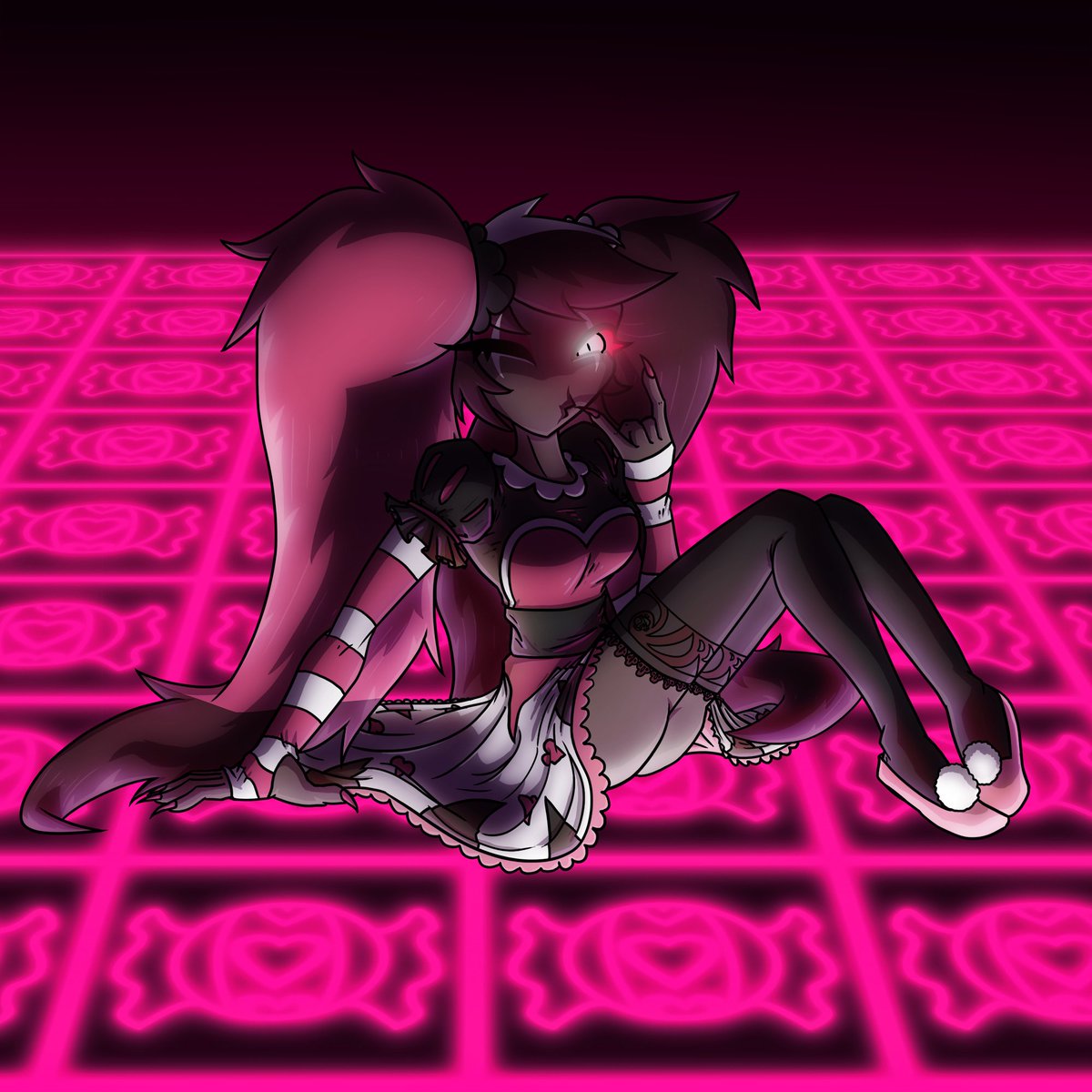 OP_Bard's tweet photo. Neon dance floors be lit lol. I feel like Velvet could really get down 'n party up like the best of 'em~. #hazbin #HazbinHotel #Velvet #HazbinHotelFanart #hazbinhotelvelvet #velvethazbin #velvethazbinhotel https://t.co/Wl7W5WA0iV
