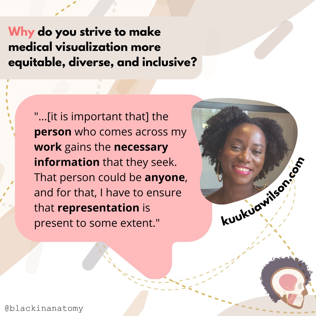 In this medical illustrator feature we’re honoring Kuukua Wilson (@Kuukua_W), who is an advocate for inclusivity and diversity in the medical illustration field!

#BlackinAnatSciArt
#medicalillustration #medart 
#BlackinAnat