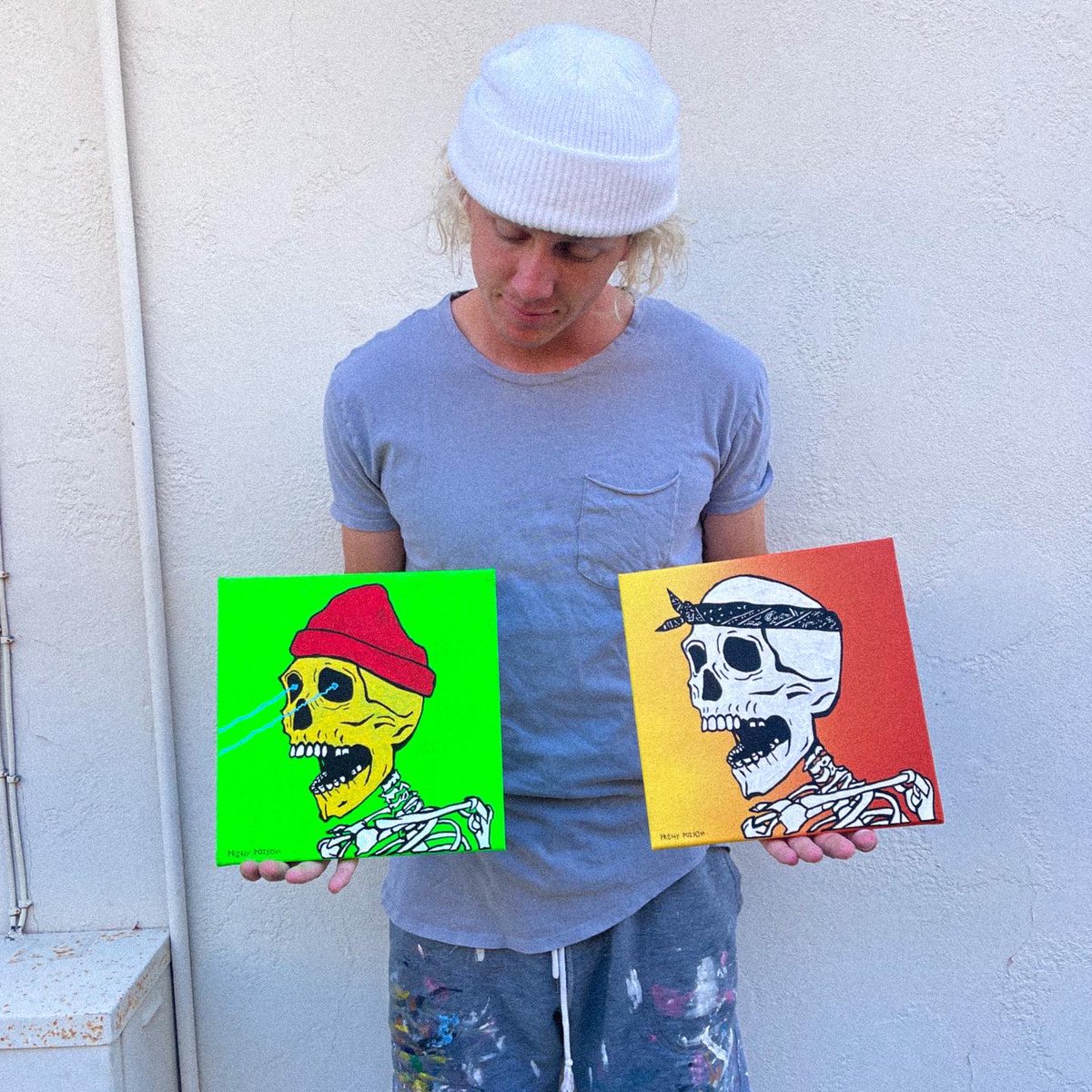 PrettyPoisonNFT's tweet photo. 💀A painting that is verified on the blockchain, and backed by an NFT. 

👑 Own 5 skulls = become a Royal Bonehead &amp; get one of your skulls painted for free!

Hand painted by our artist @kyleleblancart 

https://t.co/pZMps645oR

#nft #NFTCommunity #art https://t.co/RbnQbynQFt