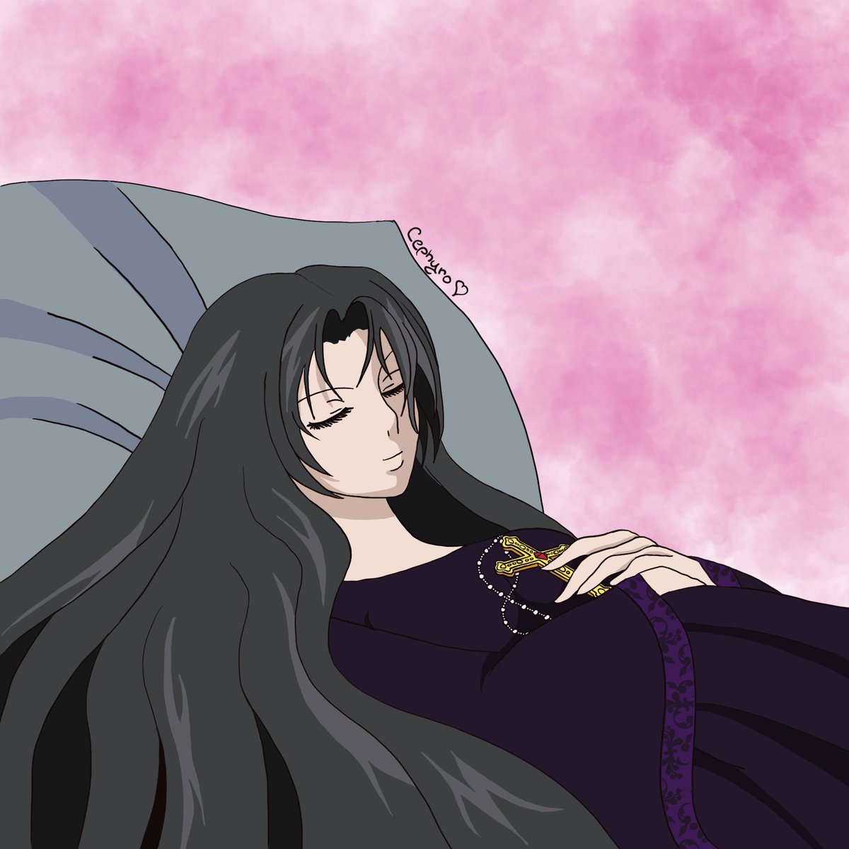 Cephyro's tweet photo. The sleeping Dark Lady 🌺

In a Saint Seiya roleplay Pandora is in love with Hyoga, this is the reason for the Northern cross

#ladypandora #pandoralostcanvas #saintseiya #saintseiyaship #saintseiyafanart #hyogaxpandora https://t.co/9FuK0ogdXs