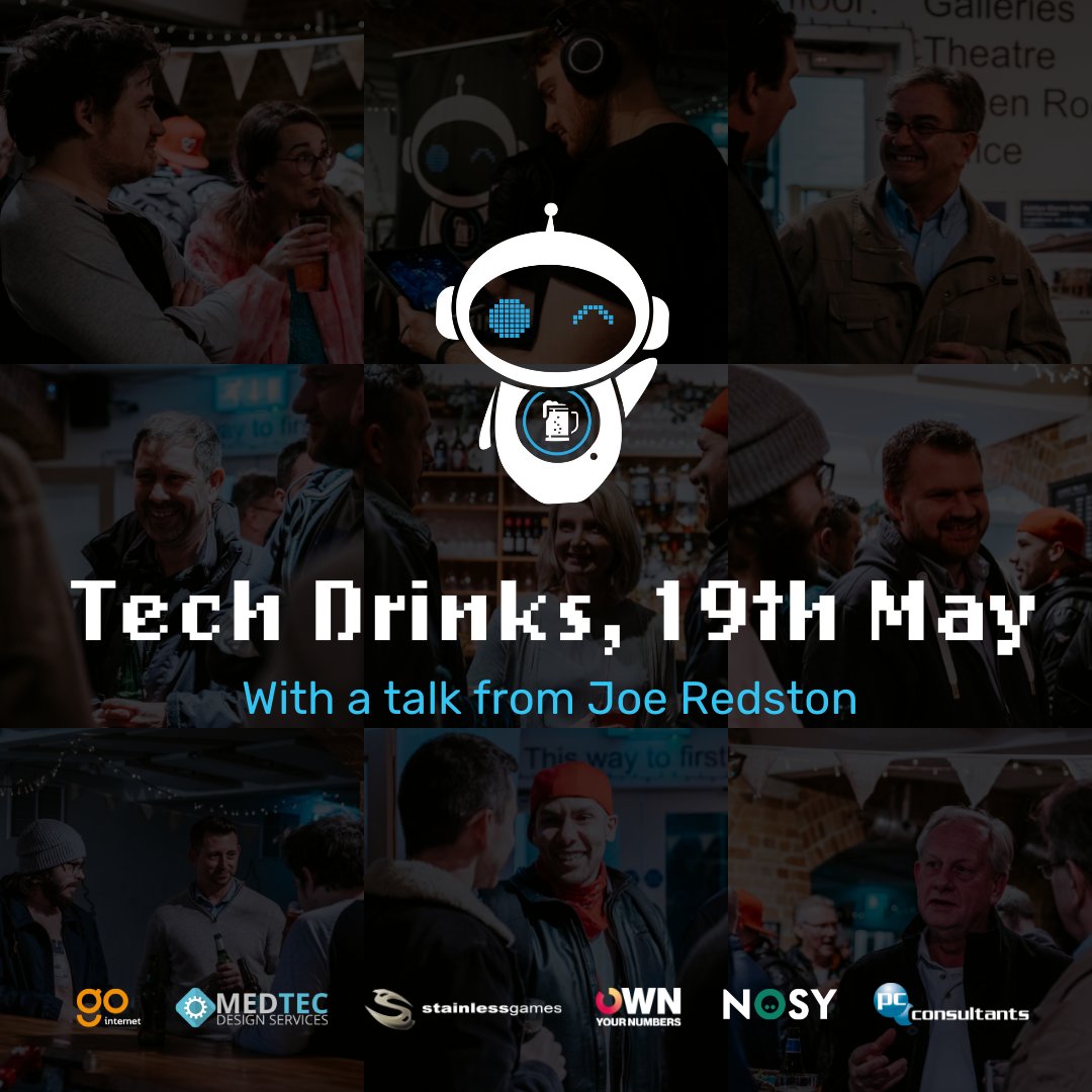 Tech Drinks is back on Thursday 19th May (6pm) at <a href="/quayarts/">Quay Arts</a> - join us for a free drink and meet members of the #IsleOfWight's tech community! 

<a href="/joeredston/">Joe Redston</a> will be delivering a talk on 'Why values matter in tech'.

Register: bit.ly/techdrinksmay