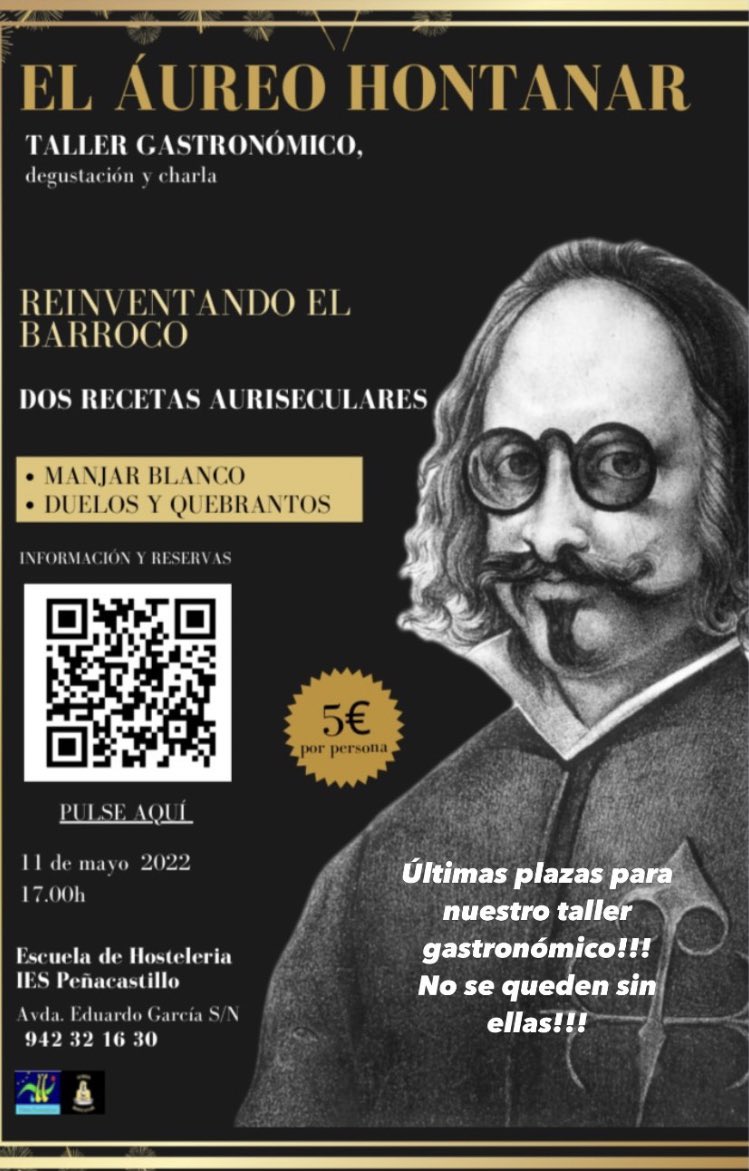 ¿Aún no os habéis enterado? Mañana tendrá lugar el Taller Gastronómico “Reinventando el Barroco” en la Escuela de Hostelería de Peñacastillo!