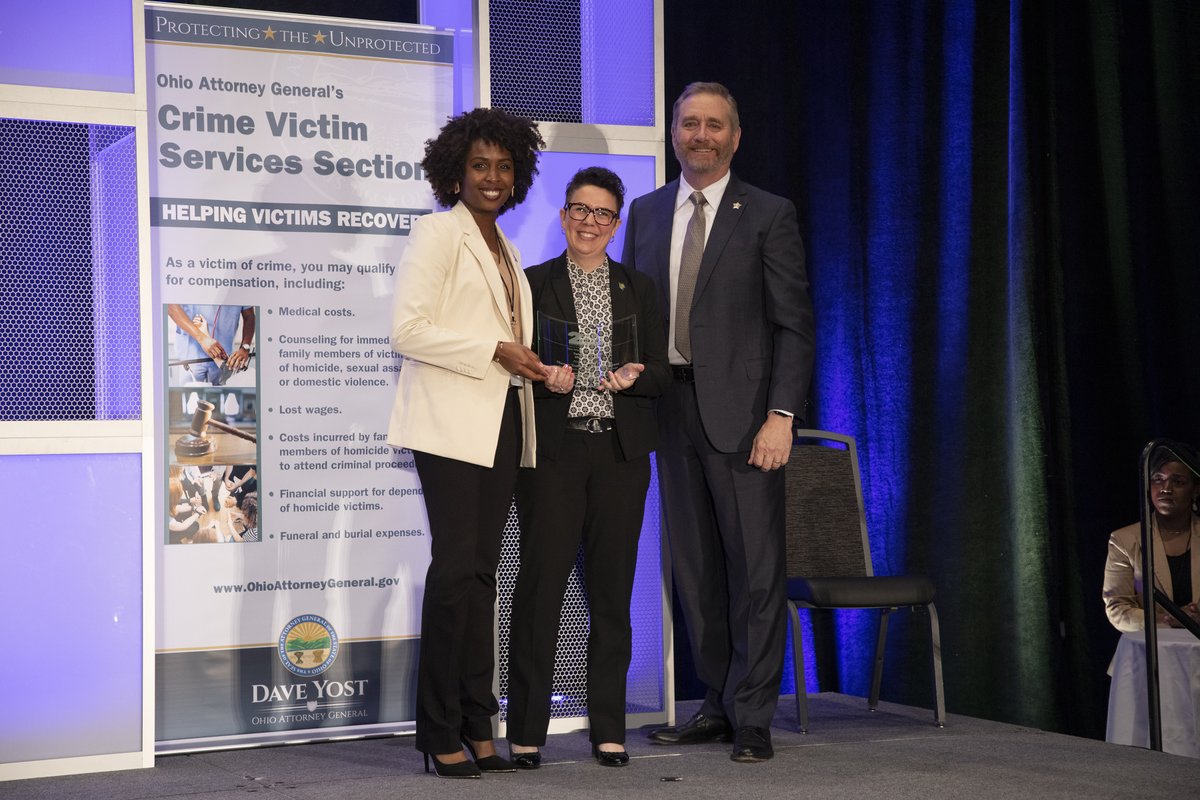 OhioAG's tweet photo. That's a wrap on the AG's 2022 #TwoDaysInMay conference! AG Yost presented awards in the categories of Promising Practice, Special Courage, Special Achievement, and the AG's AGvocate at a lunch banquet this afternoon. Thank you to all who attended! https://t.co/rbIrjDLp83
