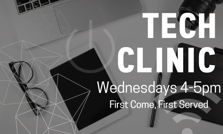 BSPLibrary's tweet photo. Need help with your iPad, laptop, smartphone or any other device? Bring it and your questions to the Tech Clinic, held at the Library every Wednesday from 4-5pm! Help is given on a first come, first served basis, no registration required. 
#technology #techclinic #librarylife https://t.co/RIovWK6Yxz