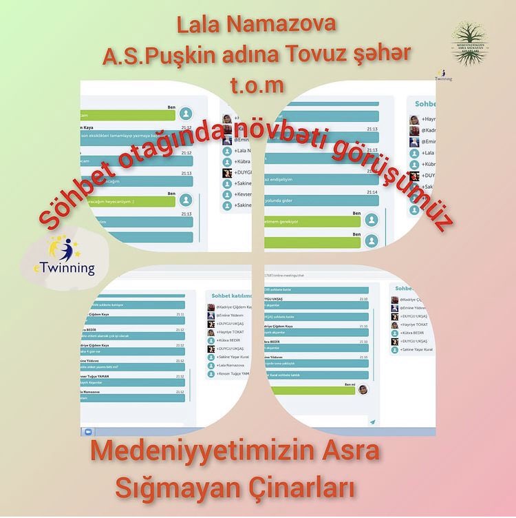hakikathanem's tweet photo. Twinspace Sohbet Odası İstişare Toplantımız
Lala NAMAZOVA 
Kübra BEDİR
Hayriye TOKAT
Kevser Tuğçe YAMAN https://t.co/nx00qSioZH