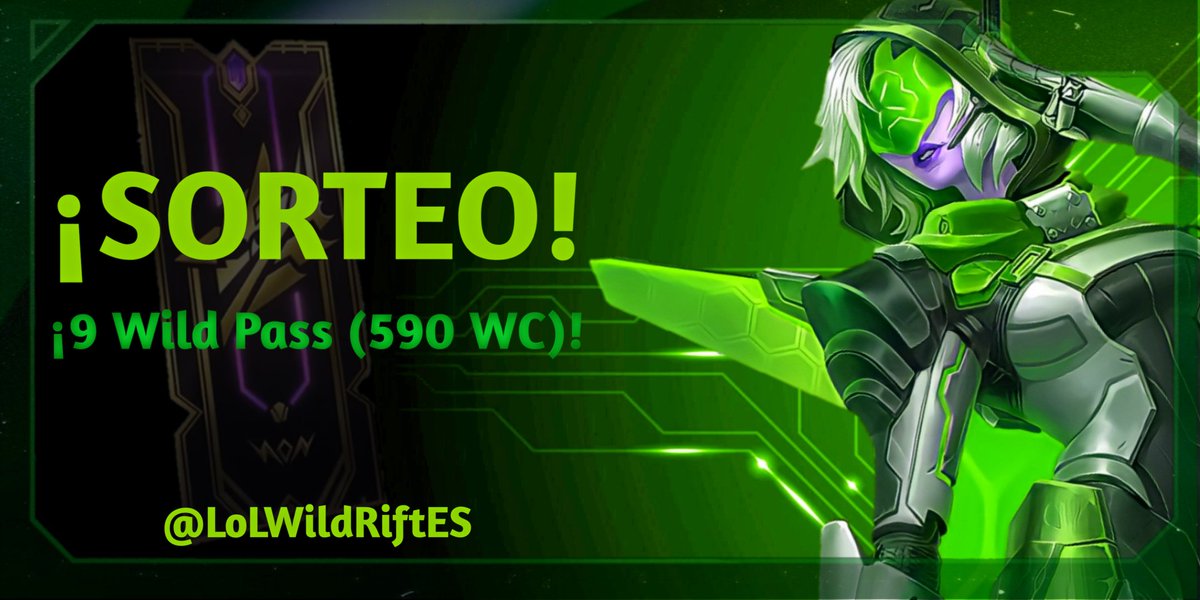 LoLWildRiftES's tweet image. 🎉 ¡SORTEO 9 WILD PASS! 🎉

⬇️ Requisitos:
➩ Seguir a @LoLWildRiftES, @ATOMG17 y @RogazSenpai
➩ Dar Retweet 🔄 y Like ❤️
➩ Mencionar a 2 amigos

Finaliza el 15/05, válido sólo para América.

#LeagueOfLegendsWildRift
#WildRift #LoLWildRift