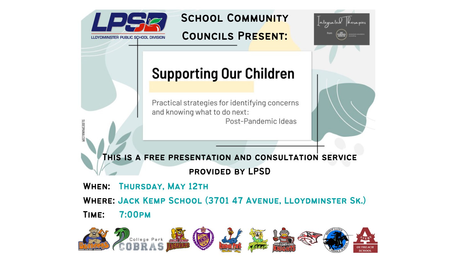 Lloydminster Public on Twitter: "Join LPSD School Community Councils  tomorrow, Thursday, May 12 for a FREE presentation by Hunt Psychological  Services (HPS) Integrated Therapies on the impacts of COVID on aspects of