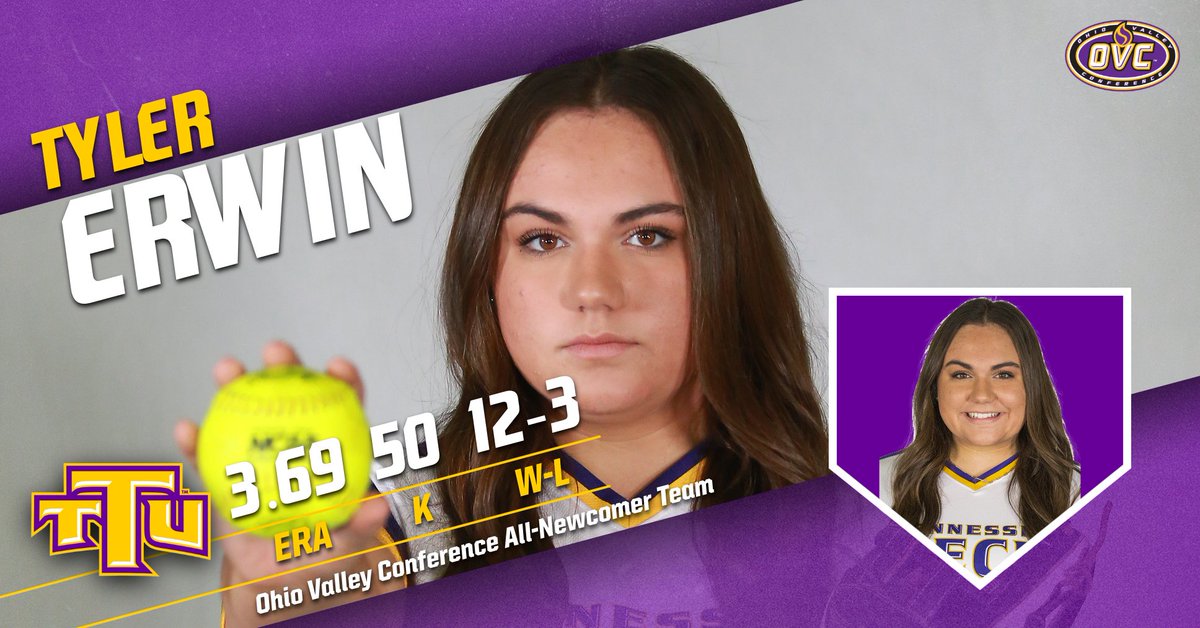 TTU_Softball's tweet photo. Congrats to Haeli Bryson as an All-OVC first team pick and Tyler Erwin as an OVC All-Newcomer Team pick as the Ohio Valley Conference announced its postseason awards! #WingsUp #OVCit https://t.co/xrS2HVb5wJ