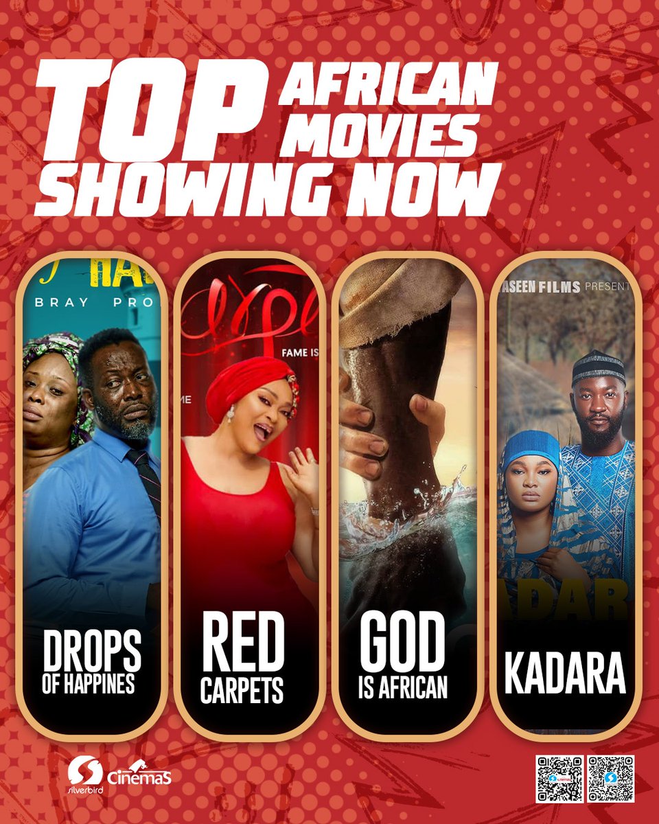 SilverbirdGhana's tweet photo. Visit https://t.co/gGDTeB4czX and https://t.co/7X43ZKRfjj for all showing times and be thrilled to the best Ghanaian movies in our cinemas now. 🎥 🍿
Call 054 431 0140 and 0553 288828 for more details.
#kadara #Godisafrican #Redcarpetmovie #dropsofhappiness #movies https://t.co/AyaZ3DM526