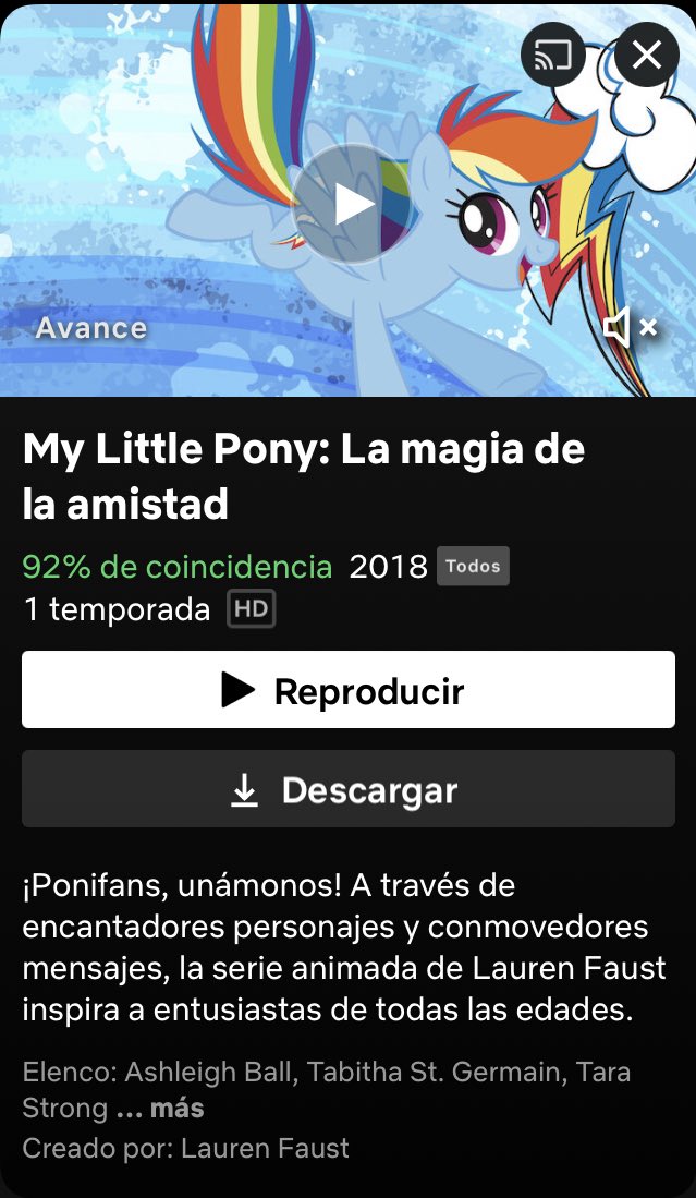 speardiick's tweet photo. PUSIERON MY LITTLE PONNY EN NETFLIX MI MOMENTO HA LLEGADO https://t.co/vOswBtTFE9