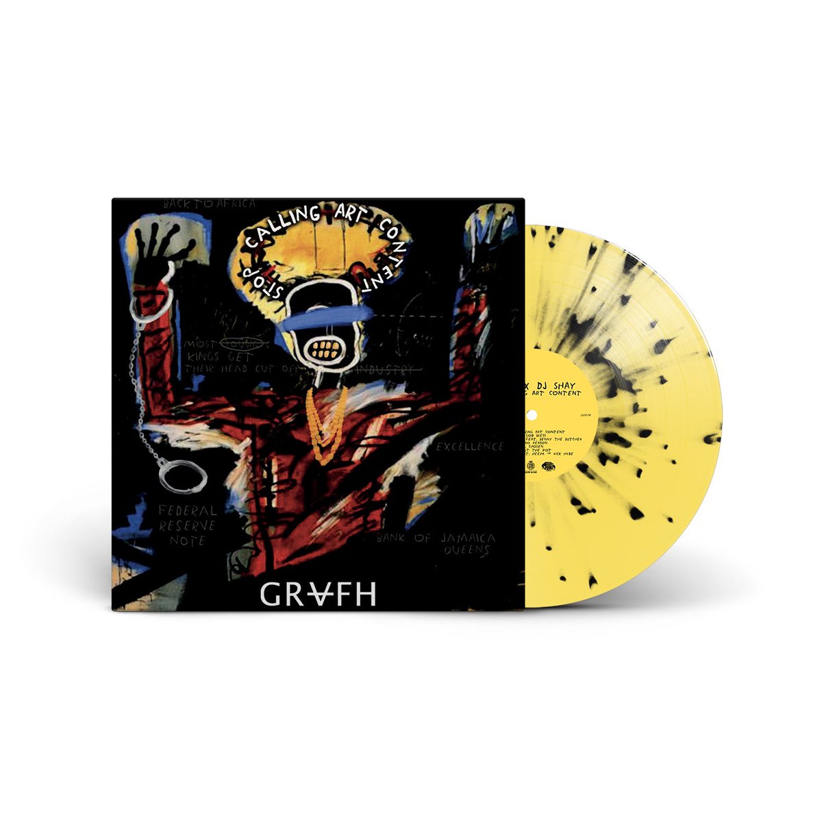 tuffkongrecords's tweet photo. @Grafh “STOP CALLING ART CONTENT” prod by the late great Dj Shay (RIP) and exec prod by @BennyBsf -  FRIDAY MAY 13th @ 11AM EST / 5PM CET at https://t.co/W9n4b6bvQH with records ready to ship next week • Ltd ed 350 hand-numbered copies: 50 black with OBI, 130 splatter, 170 black https://t.co/xTXc870l7o