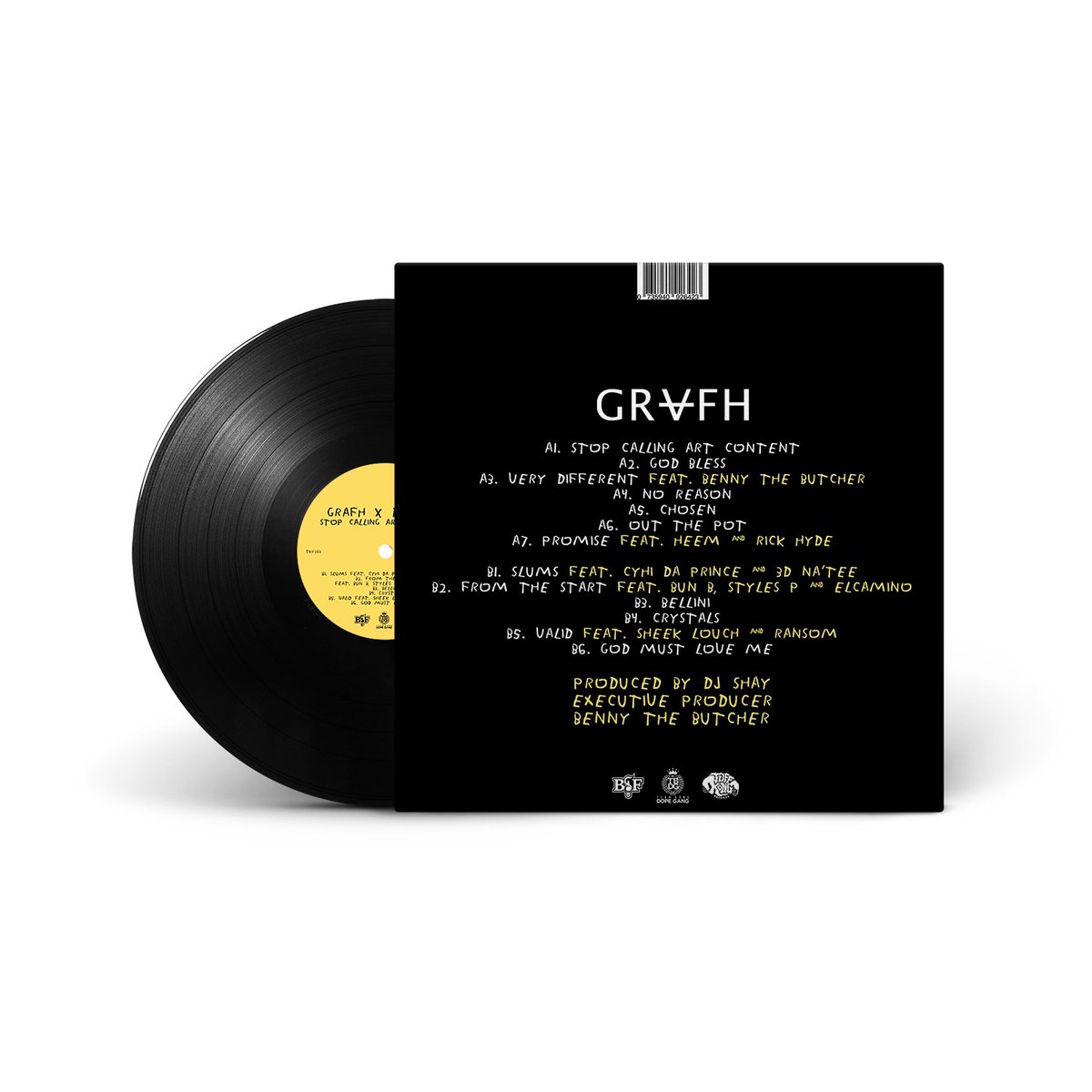 tuffkongrecords's tweet photo. @Grafh “STOP CALLING ART CONTENT” prod by the late great Dj Shay (RIP) and exec prod by @BennyBsf -  FRIDAY MAY 13th @ 11AM EST / 5PM CET at https://t.co/W9n4b6bvQH with records ready to ship next week • Ltd ed 350 hand-numbered copies: 50 black with OBI, 130 splatter, 170 black https://t.co/xTXc870l7o