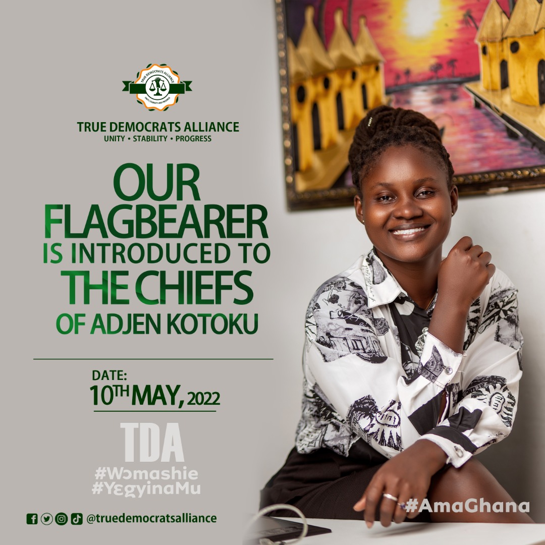 TrueDemocratsA's tweet photo. Indeed it's a great day for TDA 
Live news from Adjen Kotoku  our flagbearer is been introduced to the chief of the community and she is been accepted wholeheartedly..
Watch this space for more pictures from the event..
 #AmaGhana  #Gijpolcom2022 #politicalcampaignsimulation https://t.co/53oun1VvP5