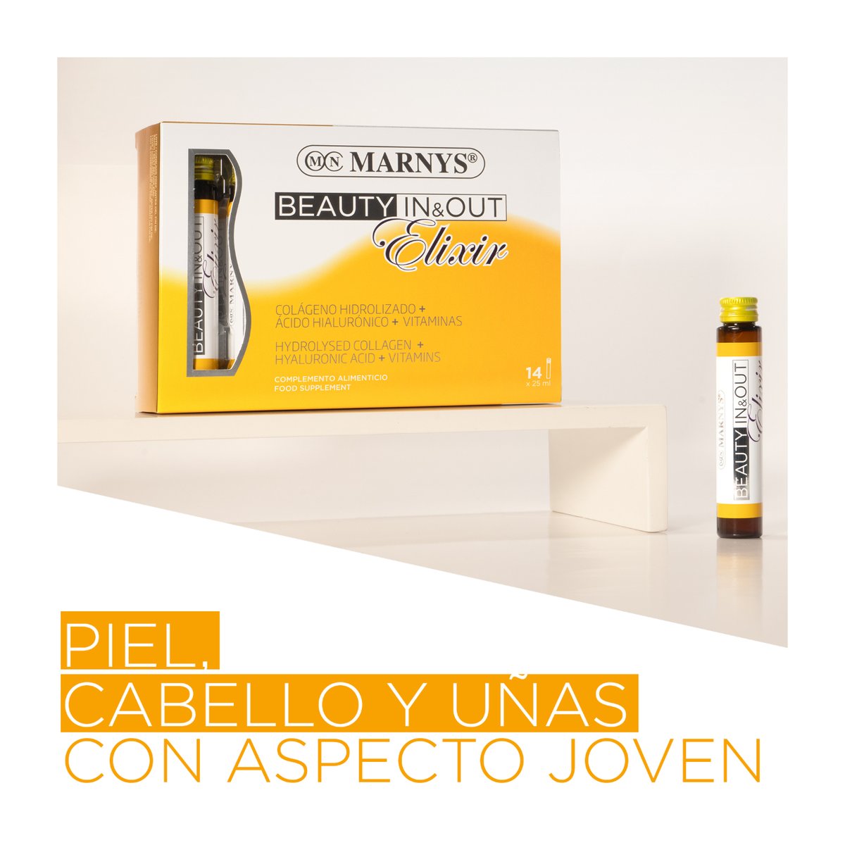 marnyscom's tweet photo. Beauty In &amp; Out Elixir #Marnys para lucir #Pielazo este verano. ☀️

Sus ingredientes actúan desde el interior para aminorar los signos del #envejecimiento atenuando líneas de expresión.

➡️ Más info https://t.co/oCdnY4fTzy

#PielazoMarnys #BeautyElixir #Colageno #Nutricosmetica https://t.co/odpy4iCB3H