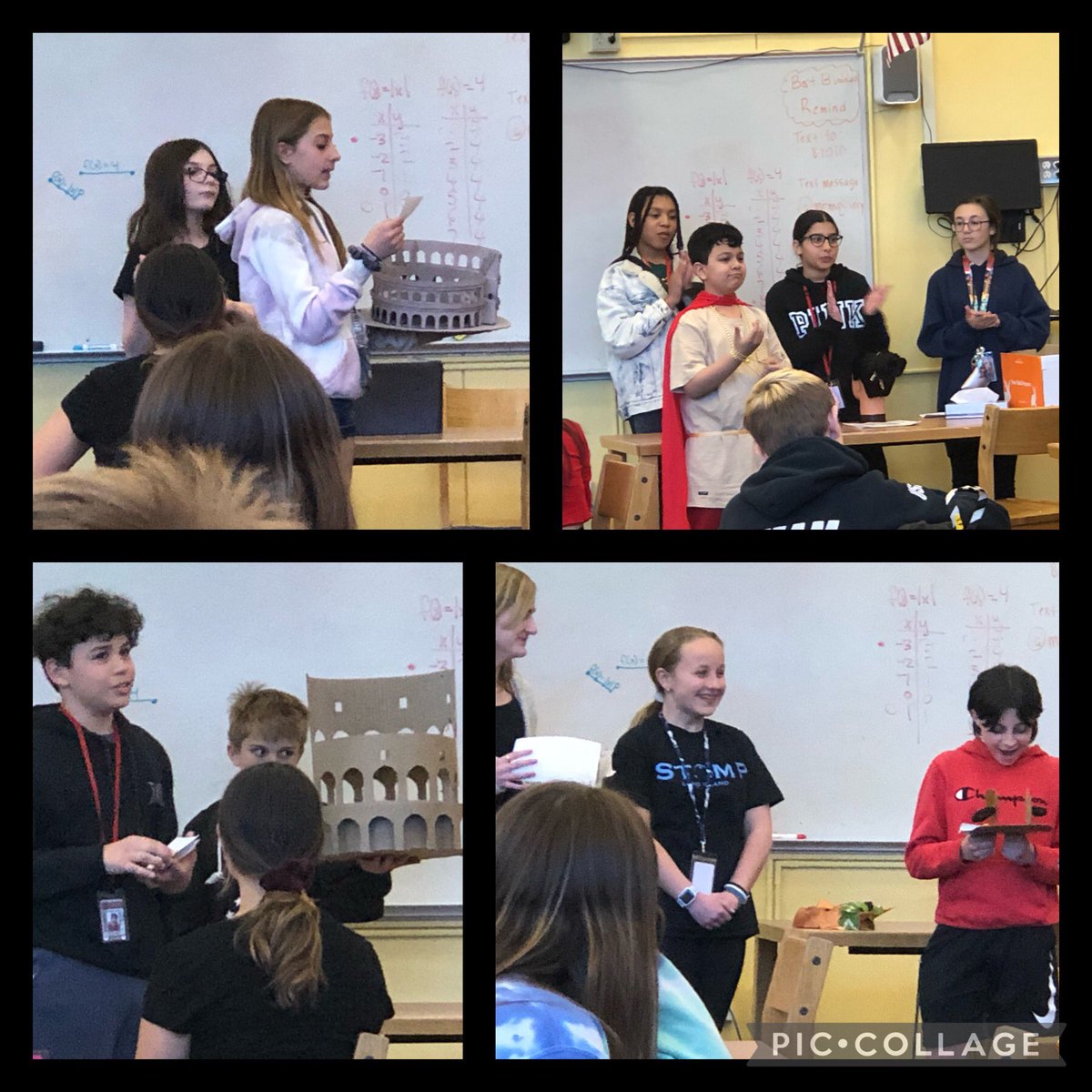 PlainedgeMSLMC's tweet photo. Ms. Bono’s classes presenting their Ancient Roman artifacts in the library today. We are putting together our 6th Grade Ancient Roman Artifact Gallery each day as the projects are due. #ancientromanproject #researchandcreate #expertisetakeswork https://t.co/Kj1sDkLEeV