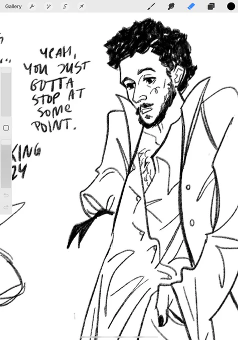 sorry no new art lately im drowning in academic responsibilities though i was trying to redesign frenchie and jim to look more edgy n appropriate for blackbeard's crew as therapy art and i hope i can finish it once im done with it all but u can have a little look for now 