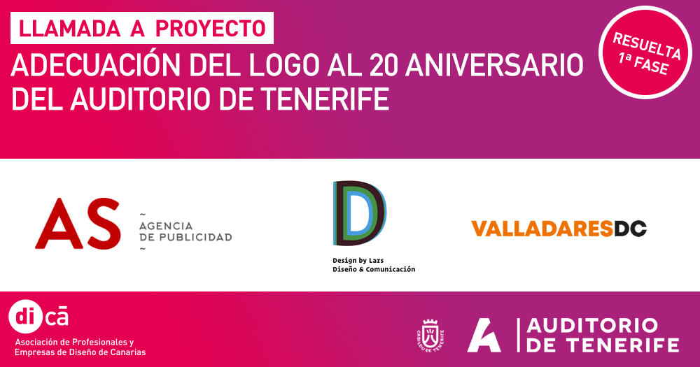 asociaciondica's tweet image. Designadas las candidaturas de la llamada a proyecto ADECUACIÓN DEL LOGO AL 20 ANIVERSARIO DEL AUDITORIO DE TENERIFE de @Auditoriotfe.

Enhorabuena a AS Publicidad, @DesignByLars y @Valladares_dc 

👉 di-ca.es/posts/view/132